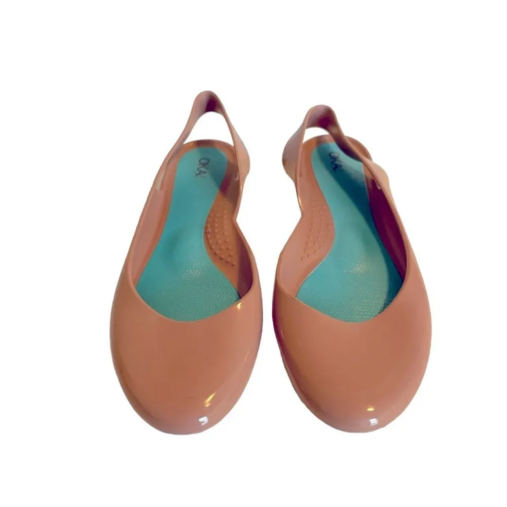Oka b Okabashi‎ Nude Sling Back Sandal, Size 9 EU 39
